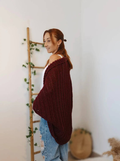 Cozy Crochet Cocoon Shrug Boho Cardigan (Buy 2 Free Shipping)