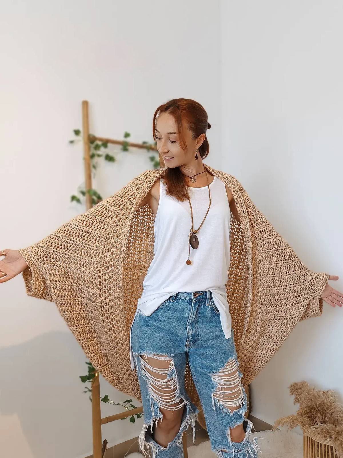 Cozy Crochet Cocoon Shrug Boho Cardigan (Buy 2 Free Shipping)