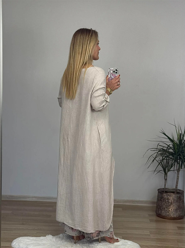 Relaxed High-Low Tunic Floral Wide-Leg Two-Piece Set