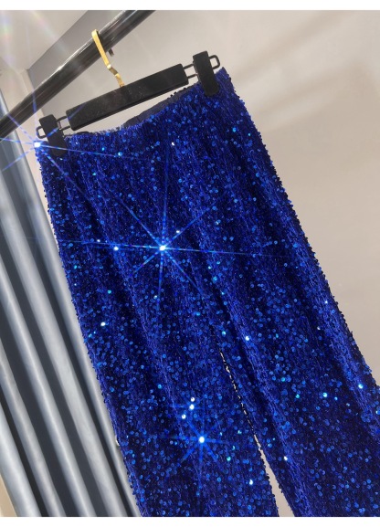 Sequin Velvet Elastic Waist Wide Leg Pants (Buy 2 Free Shipping)