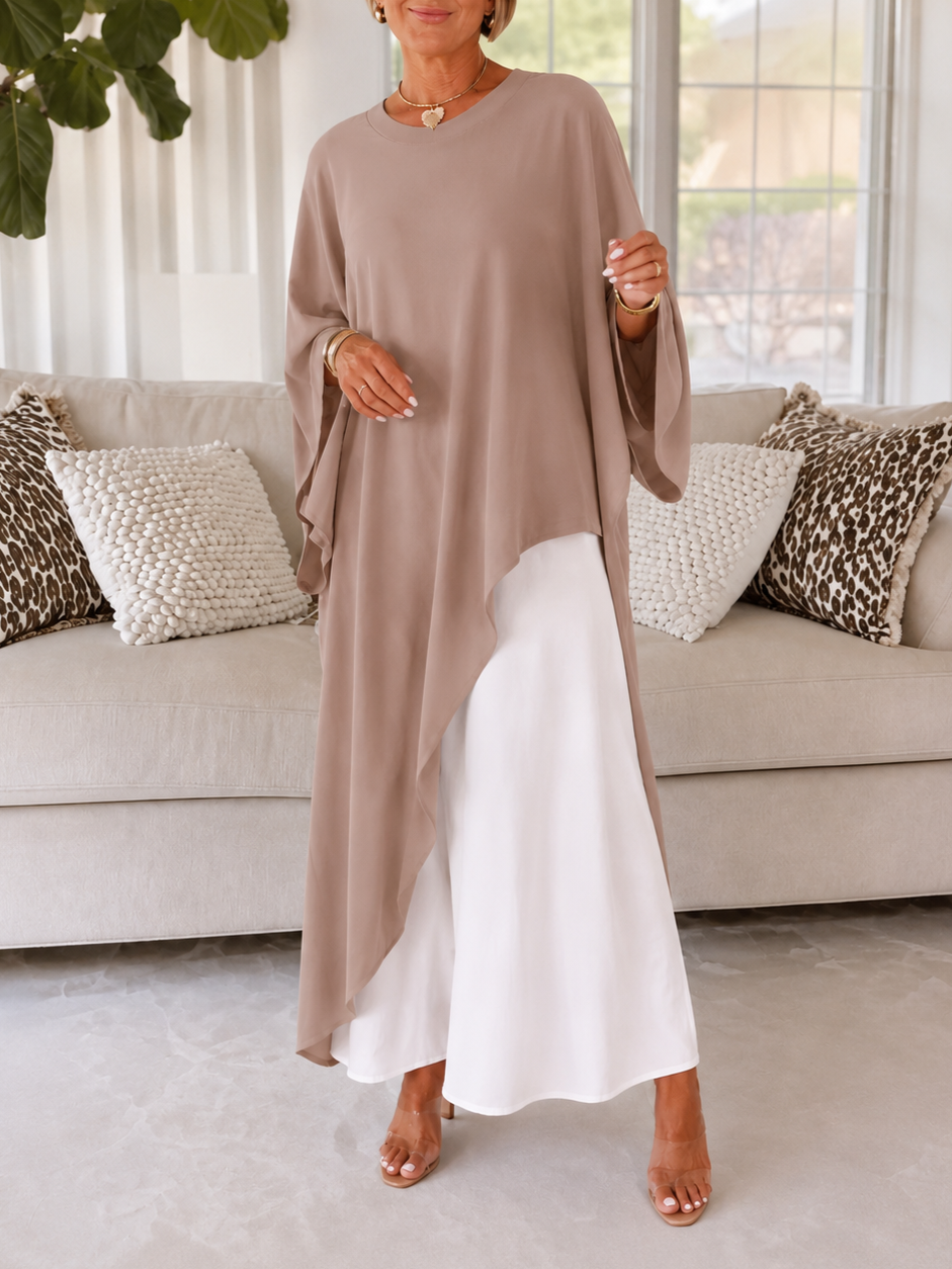 Elegant Asymmetric Tunic & Maxi Skirt Set (Buy 2 Free Shipping)