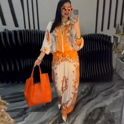 Unique Floral Print Tops & Wide Leg Pants 2 Piece Set ( Buy 2 Free Shipping) 