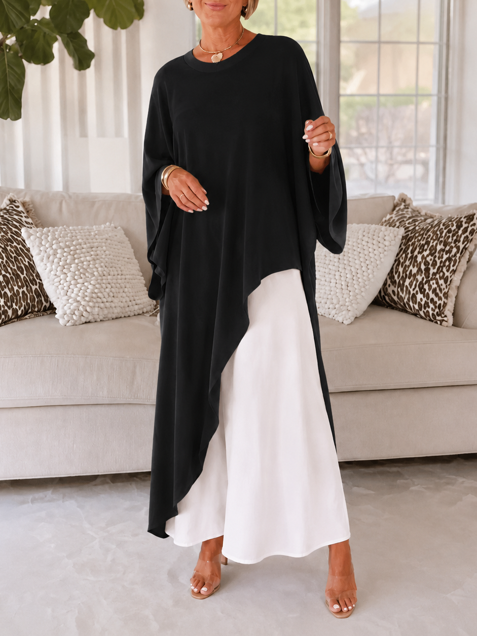 Elegant Asymmetric Tunic & Maxi Skirt Set (Buy 2 Free Shipping)