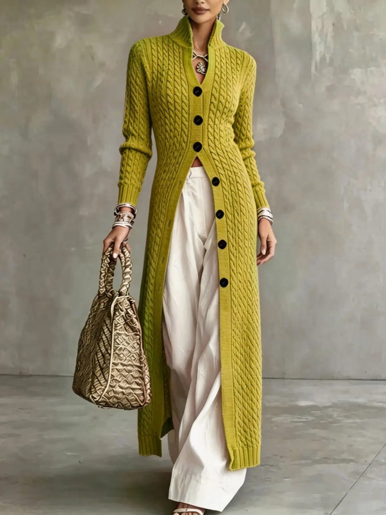 Elegant Cable-Knit Longline Cardigan (Buy 2 Free Shipping)