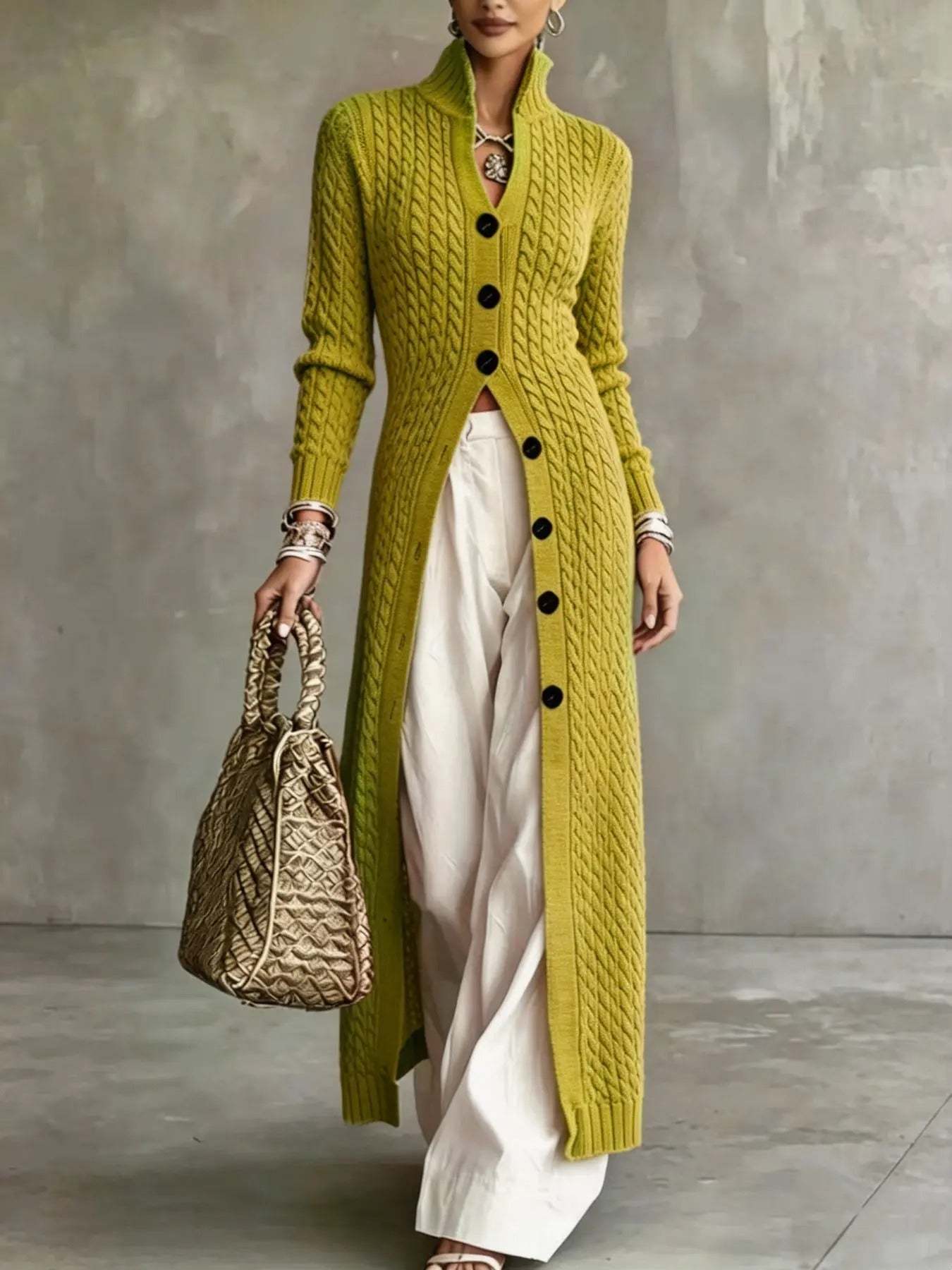 Elegant Cable-Knit Longline Cardigan (Buy 2 Free Shipping)