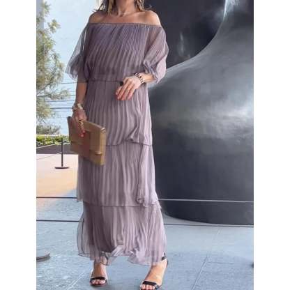 Last Day 49% OFF🔥Elegant Chiffon Cake Maxi Dress(Buy 2 Free Shipping)