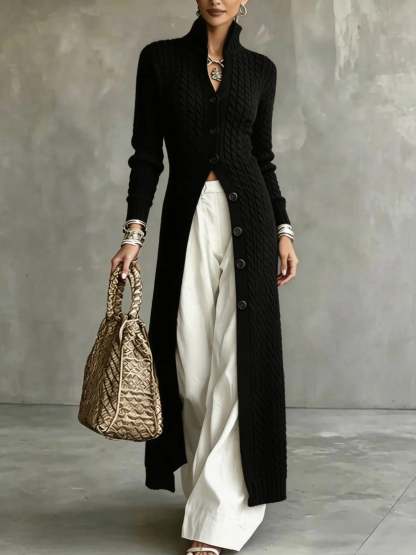 Elegant Cable-Knit Longline Cardigan (Buy 2 Free Shipping)
