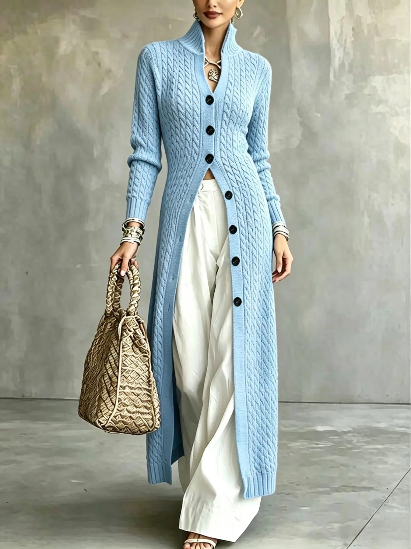 Elegant Cable-Knit Longline Cardigan (Buy 2 Free Shipping)