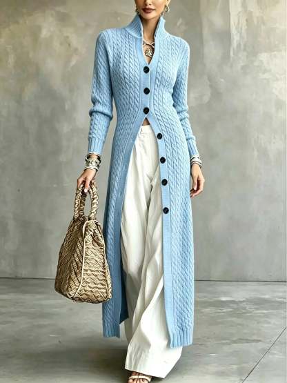 Elegant Cable-Knit Longline Cardigan (Buy 2 Free Shipping)