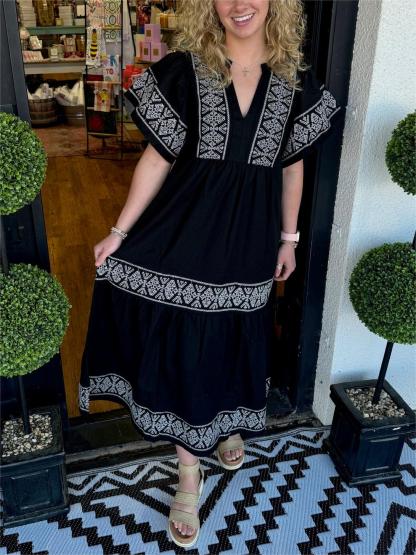 Last Day Promotion🔥V-Neck Boho Maxi Dress (Buy 2 Free Shipping)
