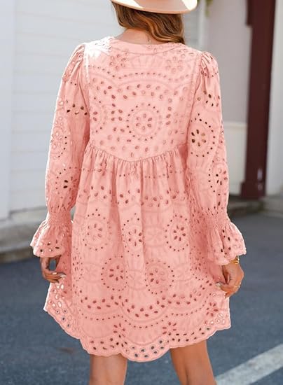 Casual Eyelet Lace Dress for Women (Buy 2 Free Shipping)