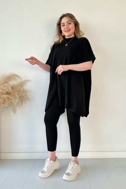 Cozy Ribbed Knit with Side Slits and Leggings Two Piece Set (Buy 2 Free Shipping)