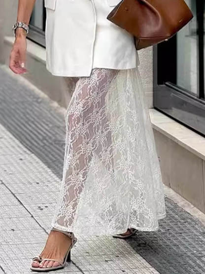 Fashionable Casual V-Neck Blazer & Skirt Set