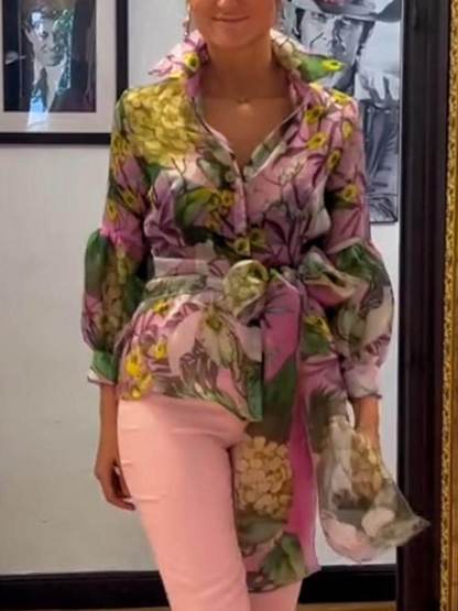 Elegant And Mature Floral Print Maxi Skirt Set (Free Shipping)