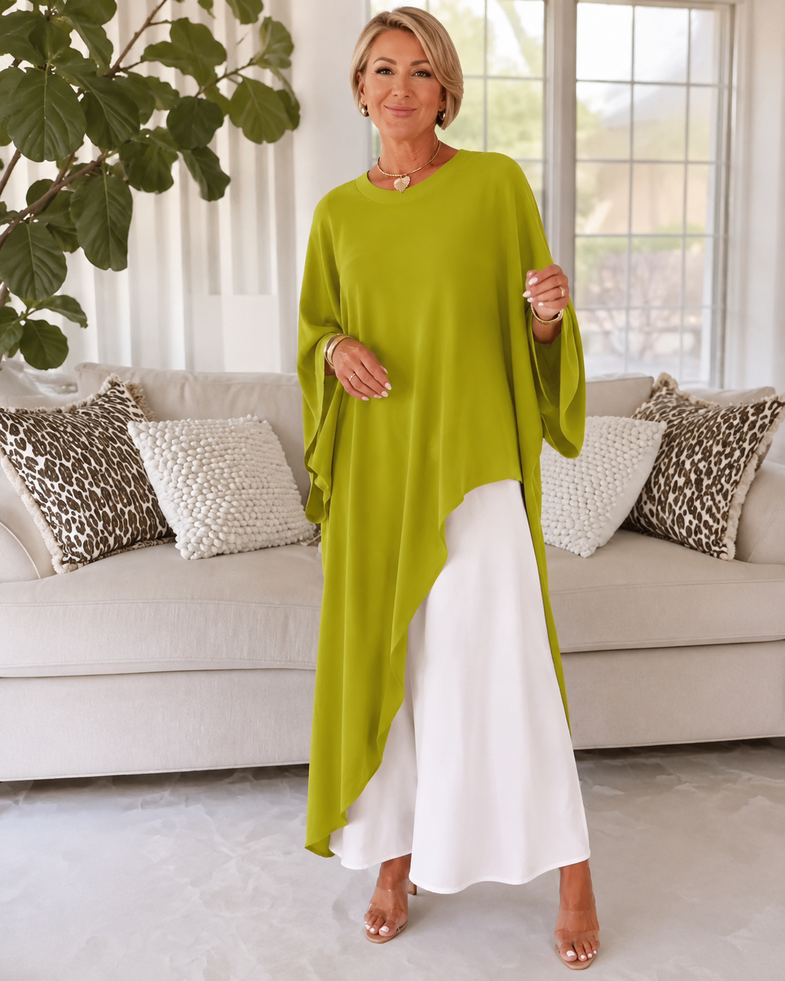 Elegant Asymmetric Tunic & Maxi Skirt Set (Buy 2 Free Shipping)