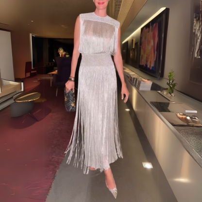 Glamorous Fringe Evening Dress (Buy 2 Free Shipping)
