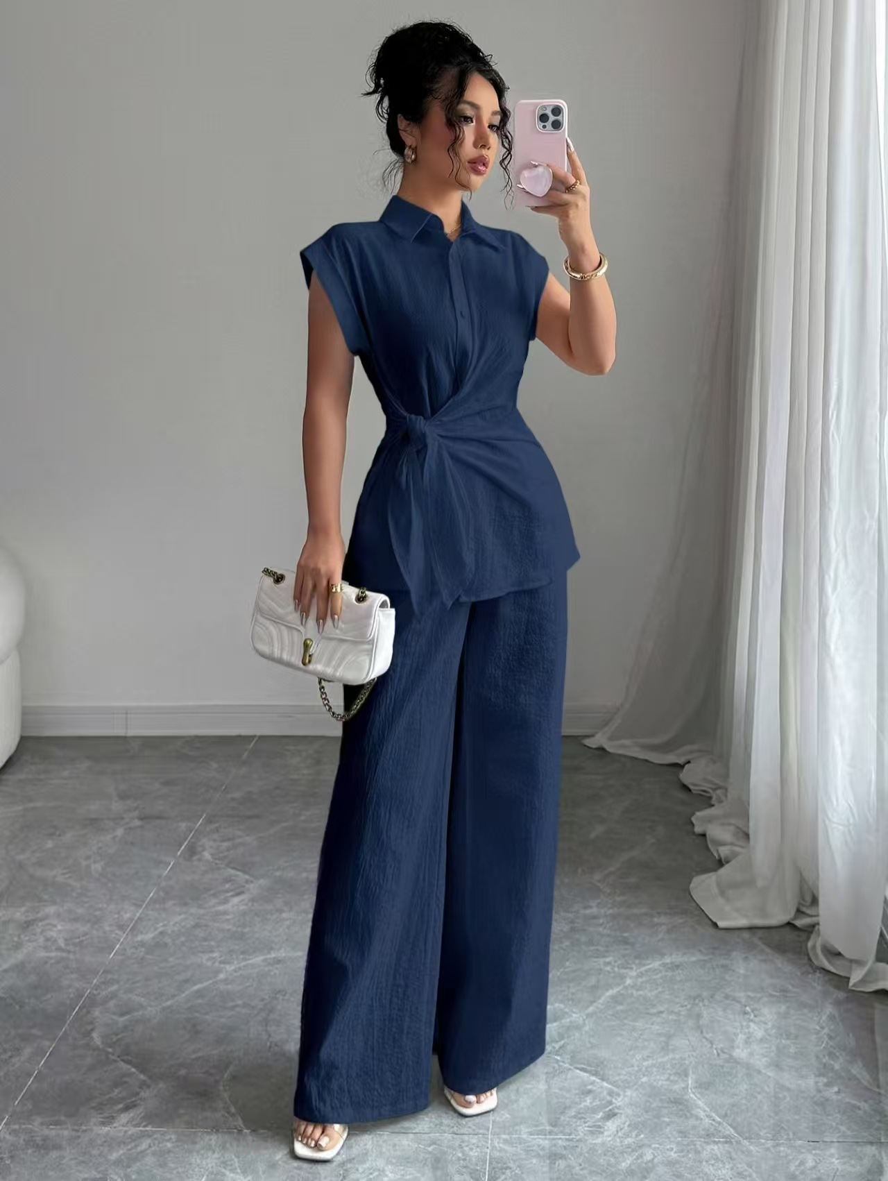 Elegant Waist-Twist Wide Leg Two-Piece Set (Buy 2 Free Shipping)