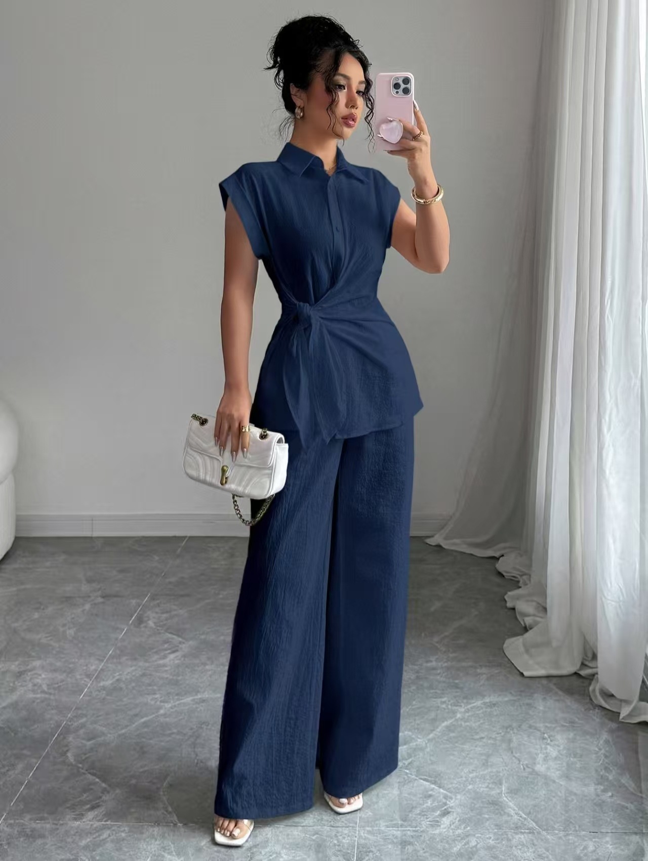 Elegant Waist-Twist Wide Leg Two-Piece Set (Buy 2 Free Shipping)