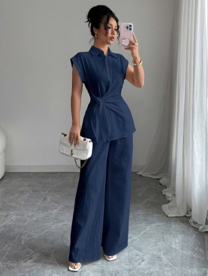 Elegant Waist-Twist Wide Leg Two-Piece Set (Buy 2 Free Shipping)