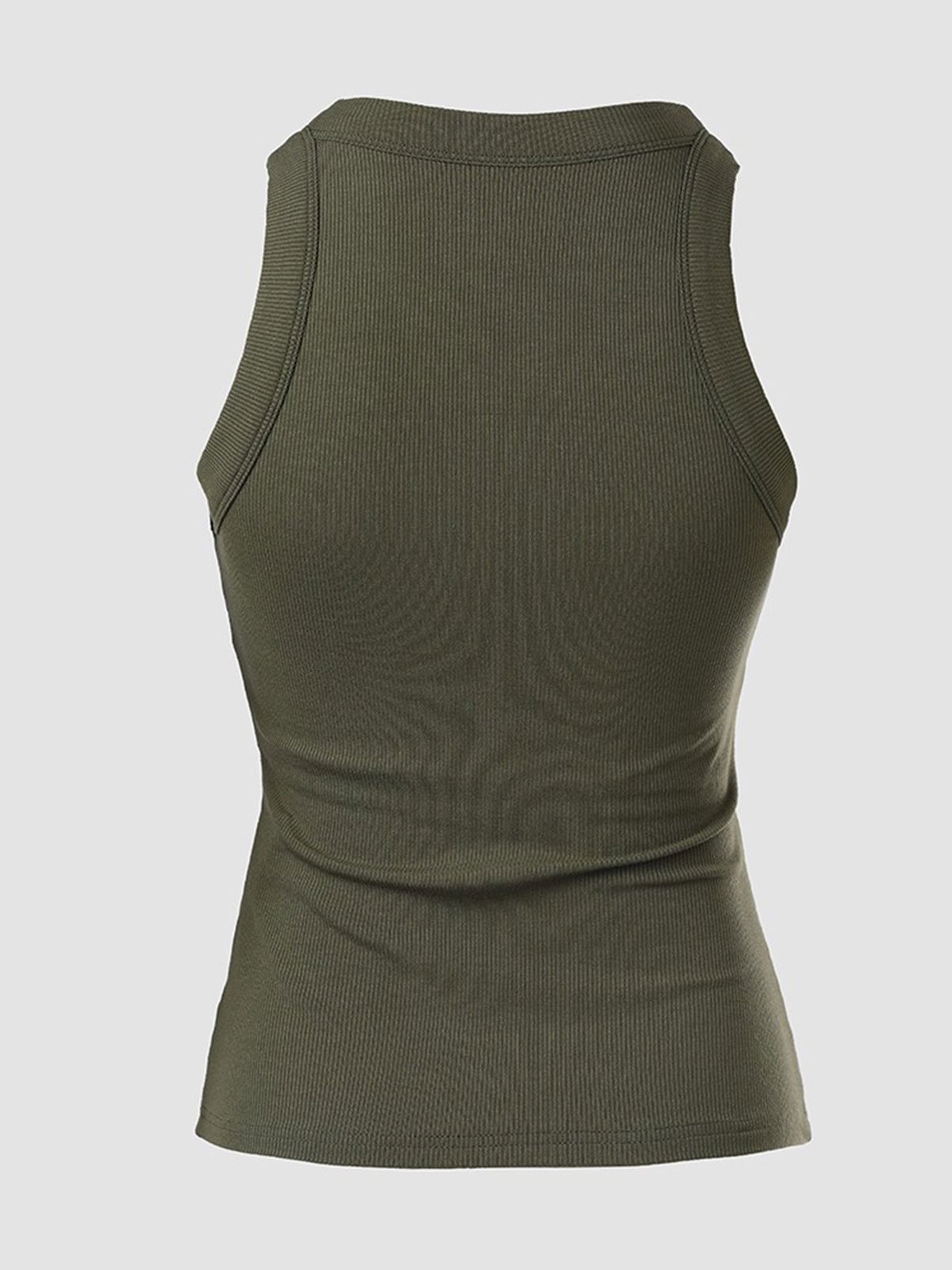 Last Day Promotion🔥Round Neck Built-in Bra Ribbed Tank Top(Buy 2 Free Shipping)