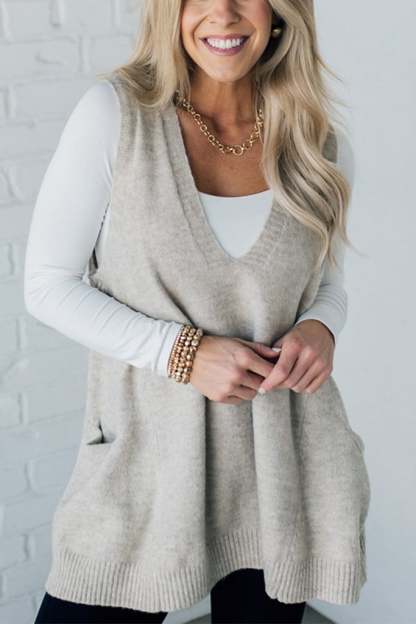 Cozy Pocket Sweater Vest | Buy 2 Free Shipping