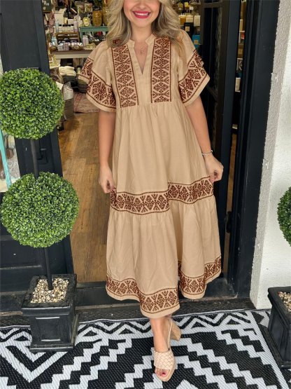 Last Day Promotion🔥V-Neck Boho Maxi Dress (Buy 2 Free Shipping)