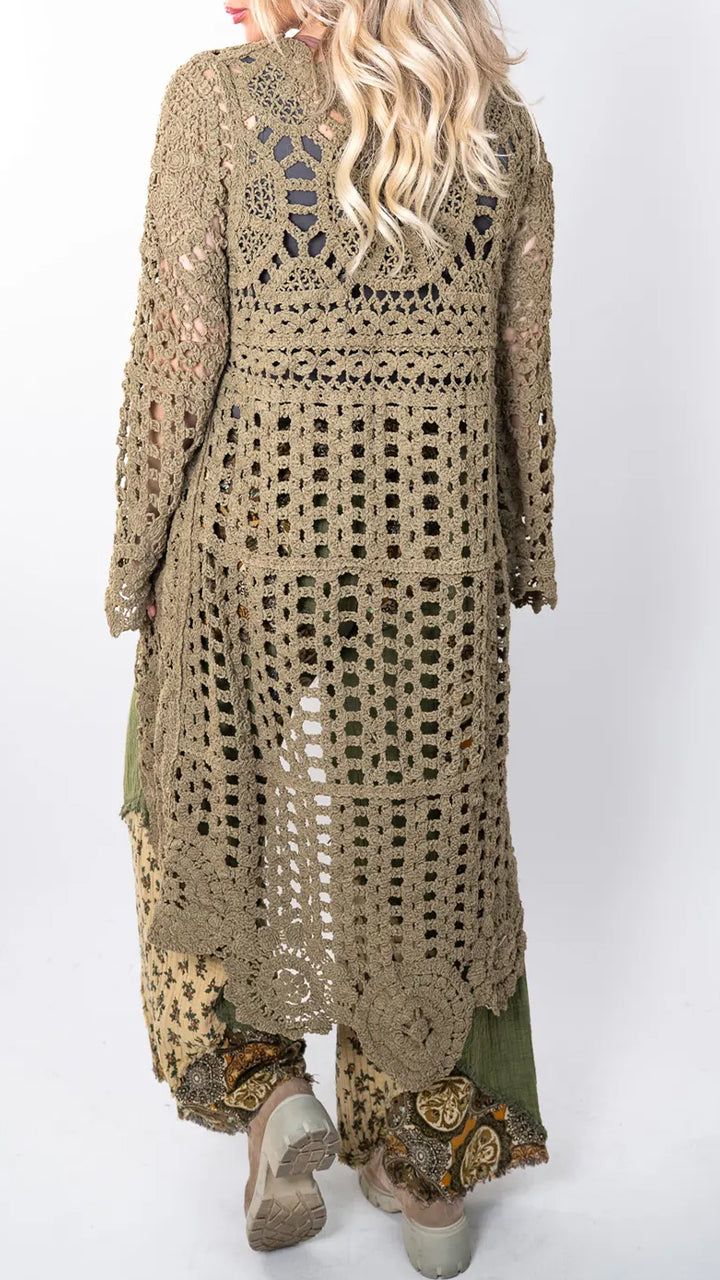 Relaxed Crochet Longline Top (Buy 2 Free Shipping)