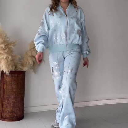 Silver Printed Elegant Outfit (Buy 2 Free Shipping)