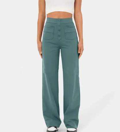 High Waisted Elastic Straight Leg Casual Pants(Buy 2 Free Shipping)