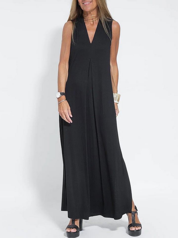 Last Day Promotion🔥Elegant Solid Color Sleeveless Maxi Dress(BUY 2 FREE SHIPPING)