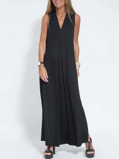 Last Day Promotion🔥Elegant Solid Color Sleeveless Maxi Dress(BUY 2 FREE SHIPPING)