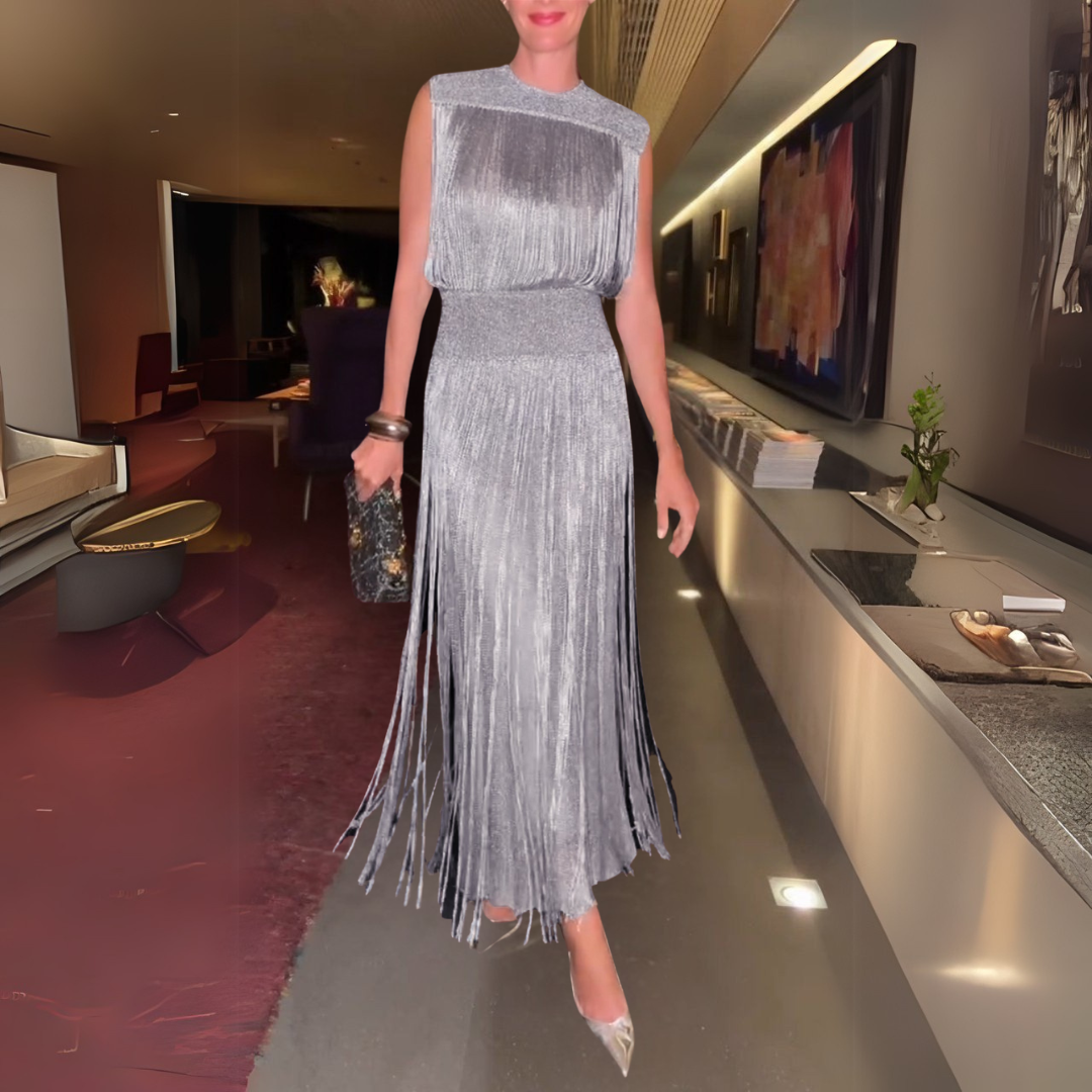 Glamorous Fringe Evening Dress (Buy 2 Free Shipping)