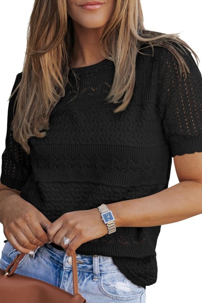 Short Sleeve Lightweight Knit Tops (Buy 2 Free Shipping)