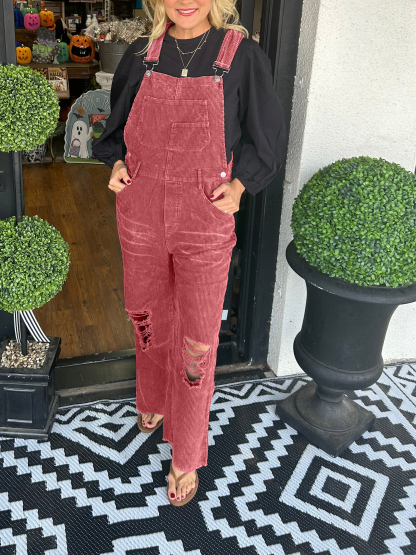 Ripped Overalls Jumpsuit (Buy 2 Free Shipping)
