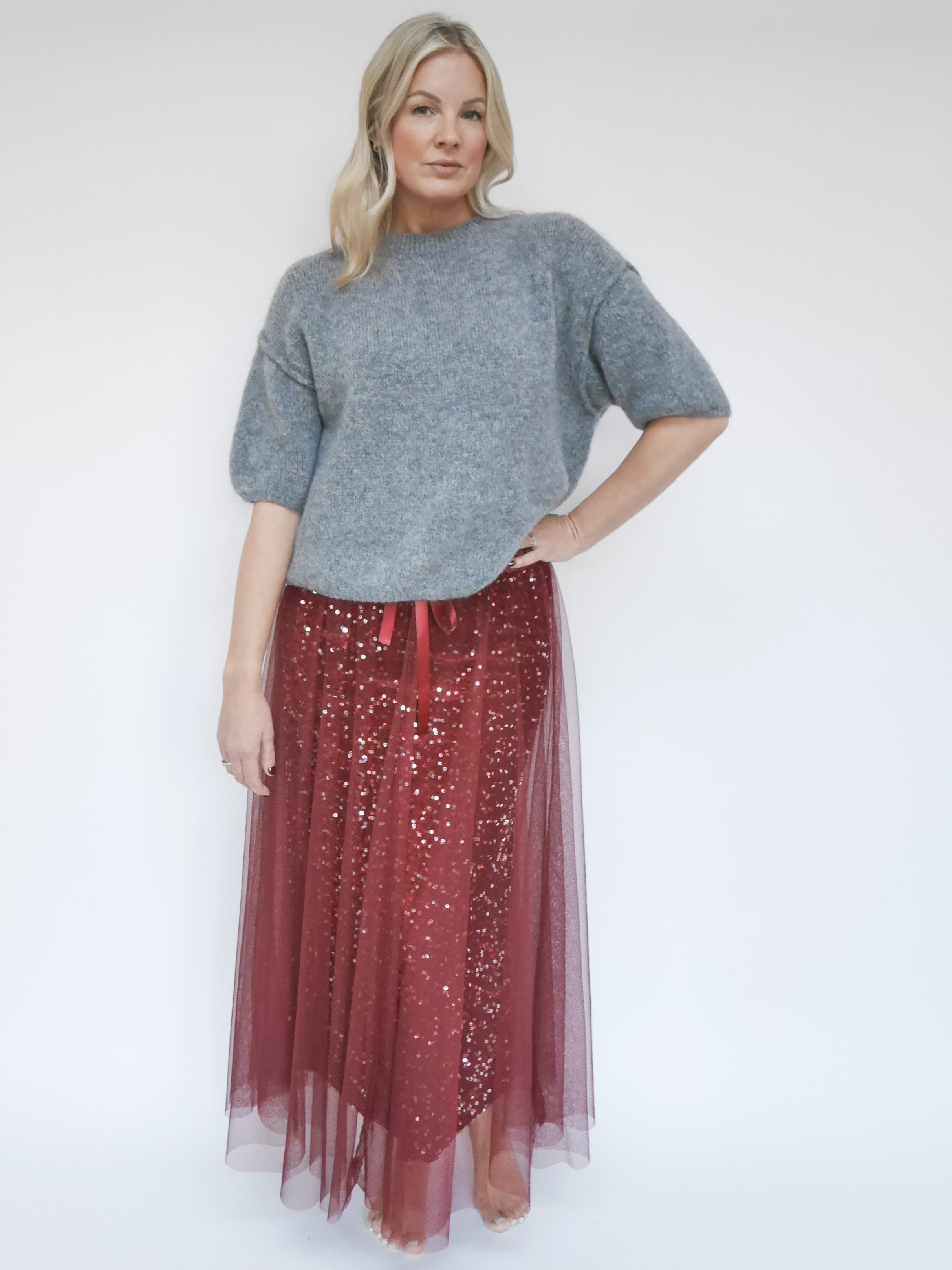 Layered Tulle Sequin Maxi Skirt (Buy 2 Free Shipping)