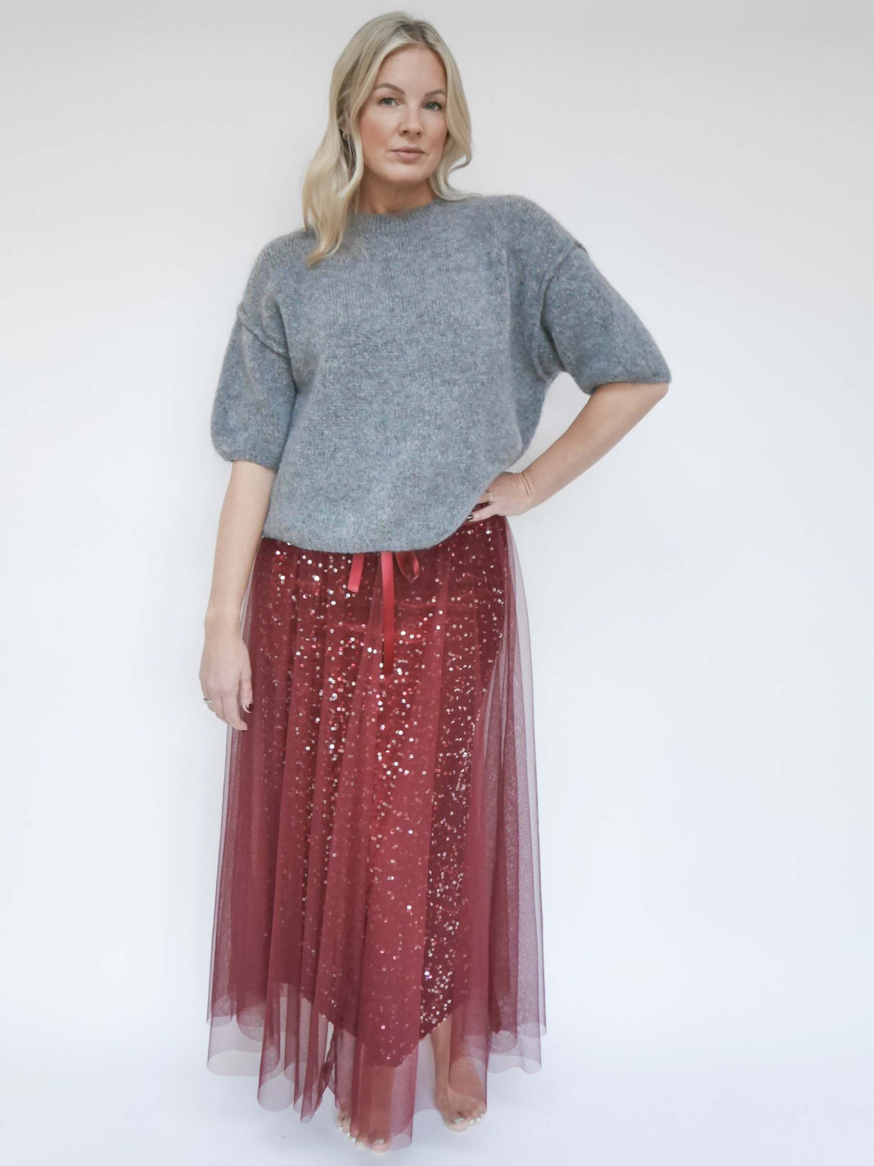 Layered Tulle Sequin Maxi Skirt (Buy 2 Free Shipping)
