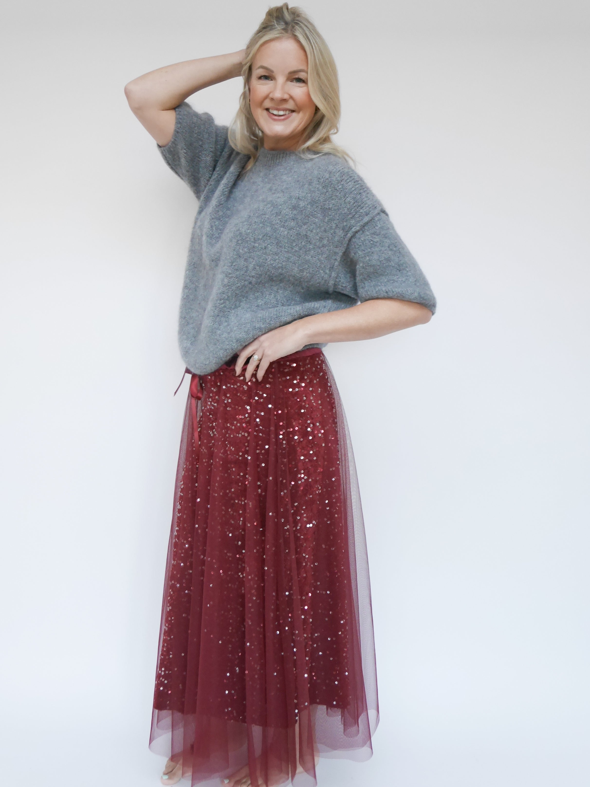 Layered Tulle Sequin Maxi Skirt (Buy 2 Free Shipping)