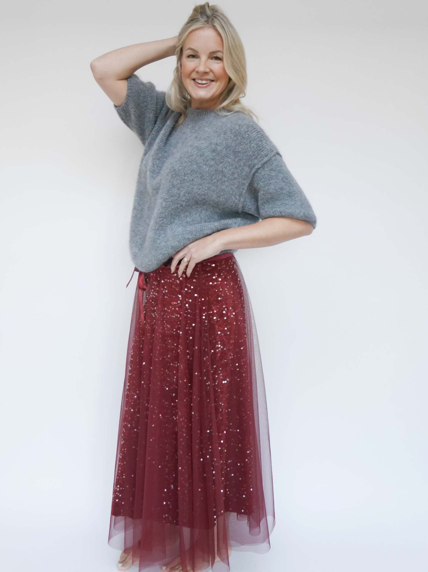 Layered Tulle Sequin Maxi Skirt (Buy 2 Free Shipping)