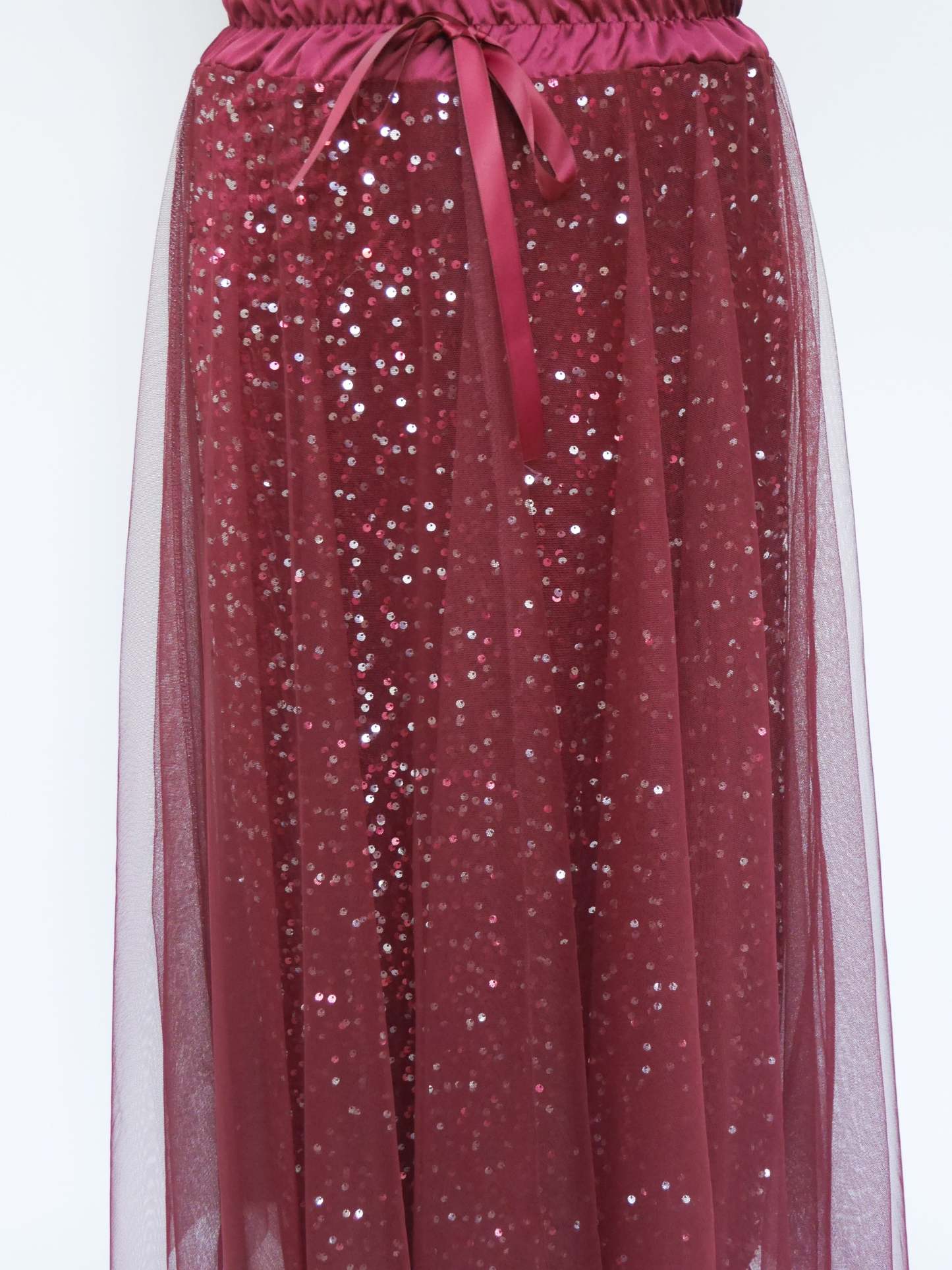 Layered Tulle Sequin Maxi Skirt (Buy 2 Free Shipping)