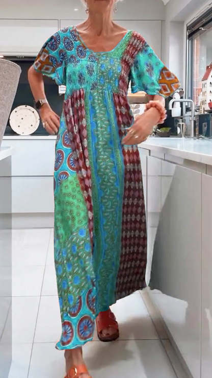 Bohemian Patchwork Maxi Dress (Buy 2 Free Shipping)