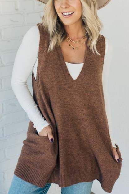 Cozy Pocket Sweater Vest | Buy 2 Free Shipping