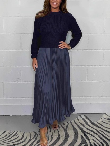 Long Sleeve Jumper & Pleated Bottom Dress (Buy 2 Free Shipping)