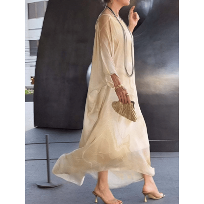 Last Day 49% OFF🔥Elegant Chiffon Marbleized Print Dress(BUY 2 FREE SHIPPING)