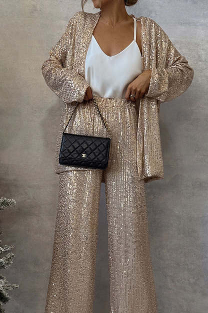Party Scene Sequin High Rise Elastic Outfit