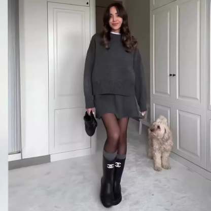 Knitted Skirt Suit (Top + skirt) 🔥 Buy 2 Free Shipping