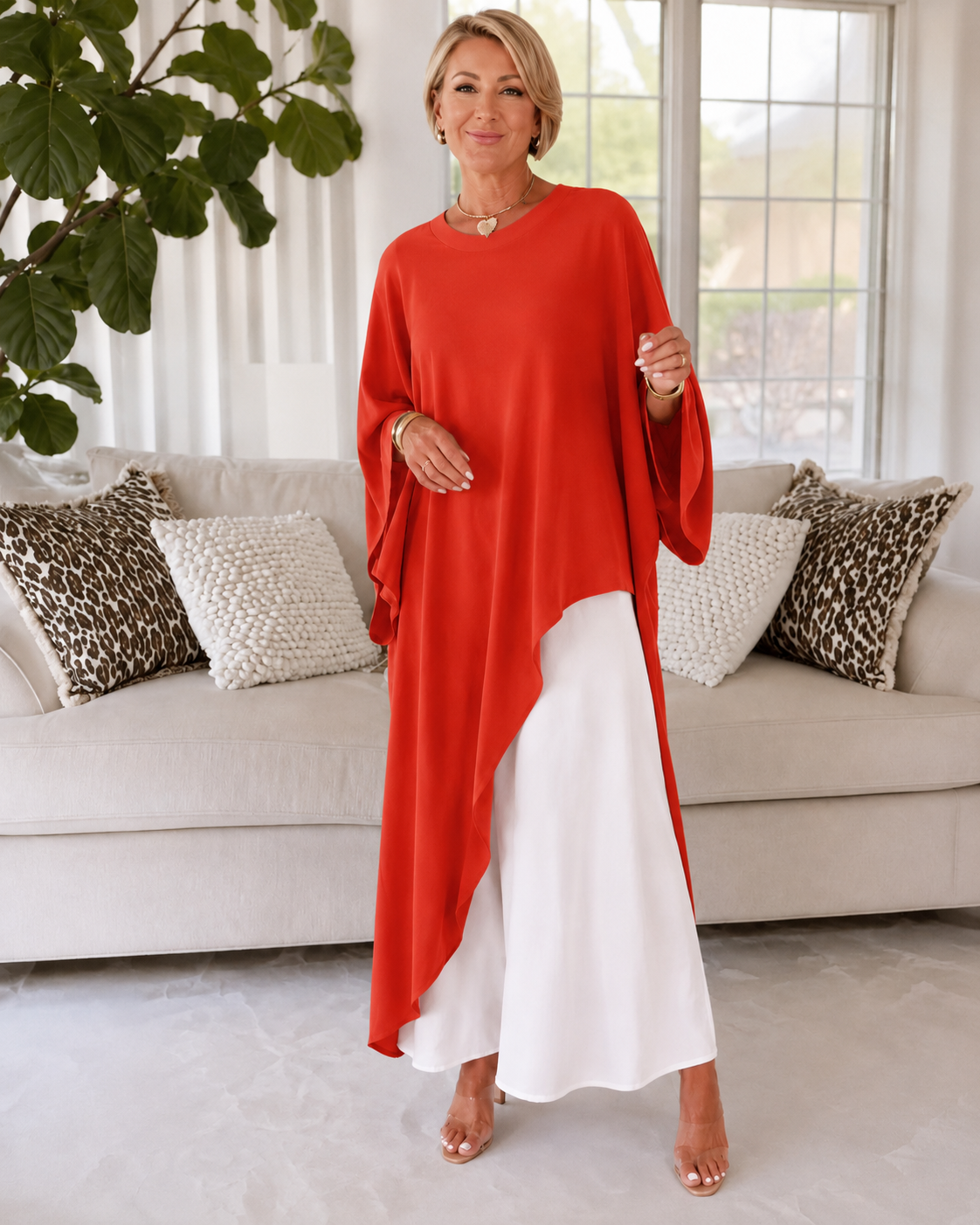 Elegant Asymmetric Tunic & Maxi Skirt Set (Buy 2 Free Shipping)
