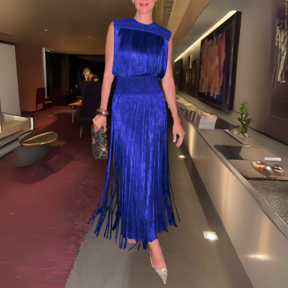 Glamorous Fringe Evening Dress (Buy 2 Free Shipping)
