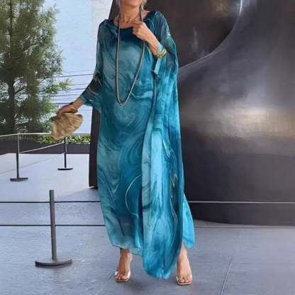 Last Day 49% OFF🔥Elegant Chiffon Marbleized Print Dress(BUY 2 FREE SHIPPING)
