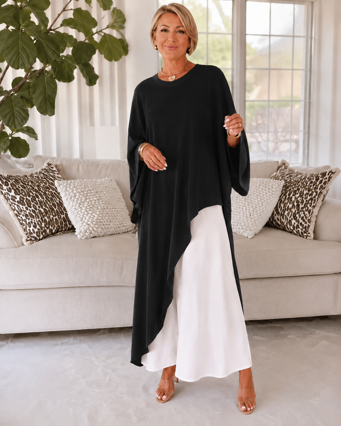 Elegant Asymmetric Tunic & Maxi Skirt Set (Buy 2 Free Shipping)