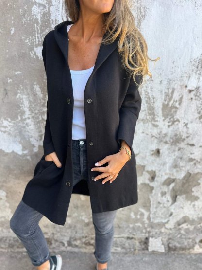 2024 New Arrival🔥Casual Single Breasted Hooded Jacket(Buy 2 Free Shipping)